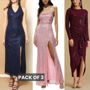 3 Stunning Party Dresses in One Exclusive Combo | Party Perfect | PD-05