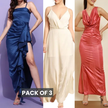 Satin Dress 3 Combo Set | Limited-Time Combo Pack Deal | SC-08