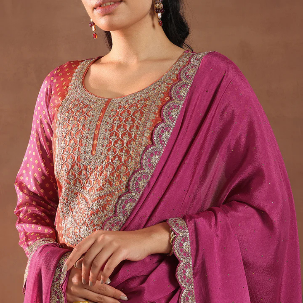Pack of 3 | Elegant Silk Suit Set for Women | Festive & Party Wear |  SS-06
