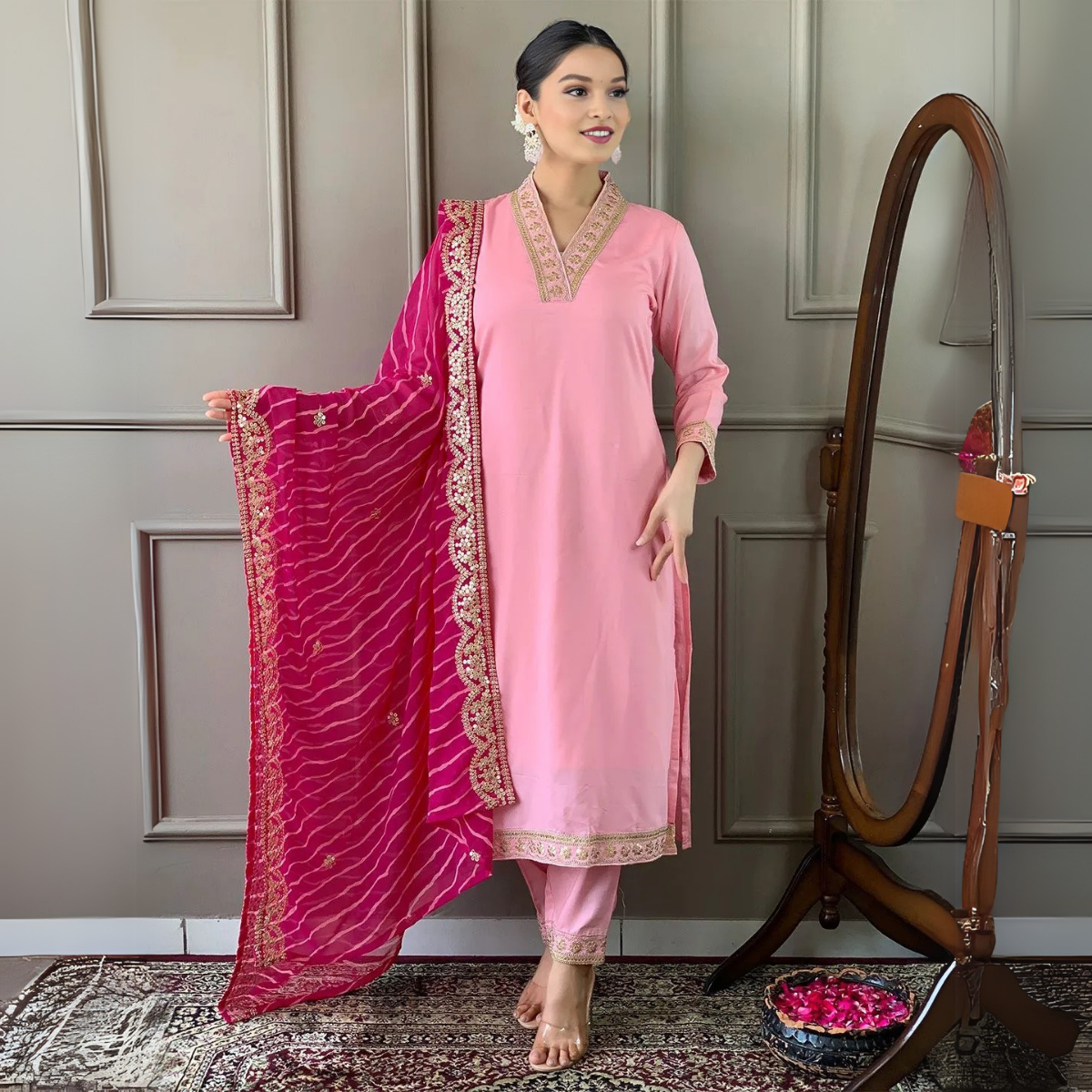Elegant 3-Piece Women Kurti Set with Dupatta Combo Pack – Stylish, Comfortable & Versatile Ethnic Wear | KS-07