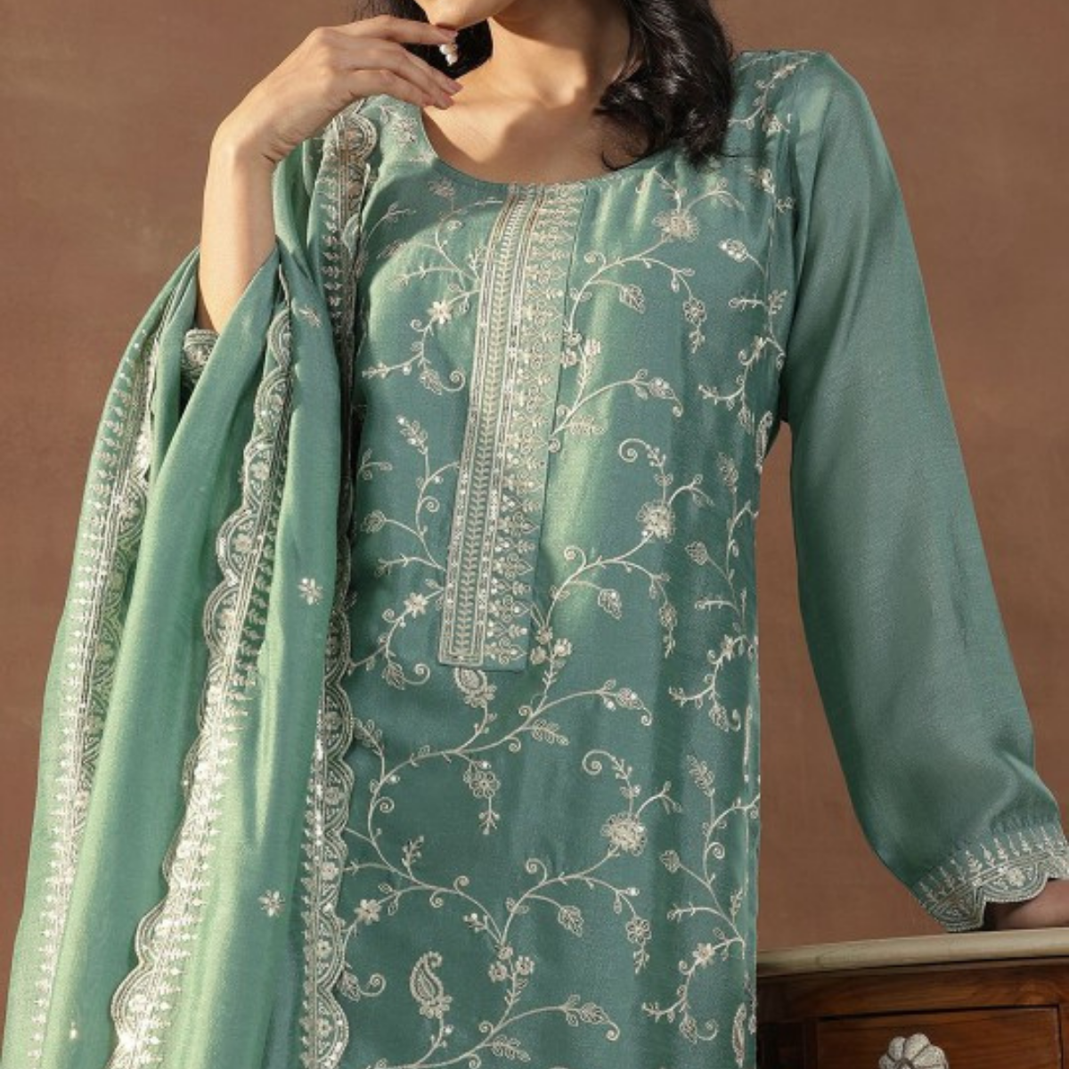 Pack of 3 | Elegant Silk Suit Set for Women | Festive & Party Wear |  SS-01