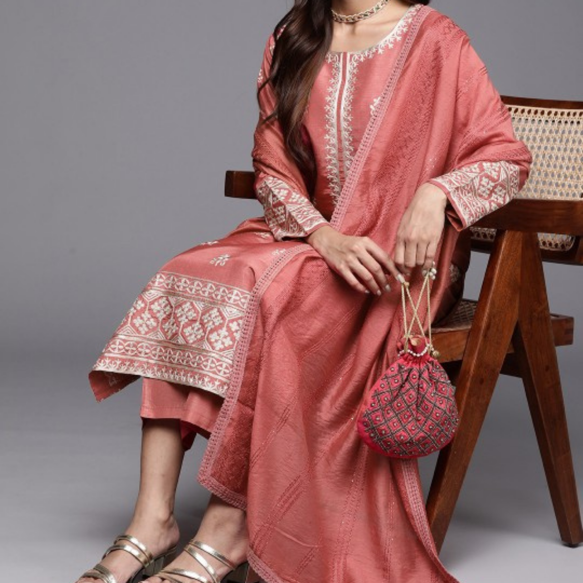 Pack of 3 | Elegant Silk Suit Set for Women | Festive & Party Wear |  SS-01