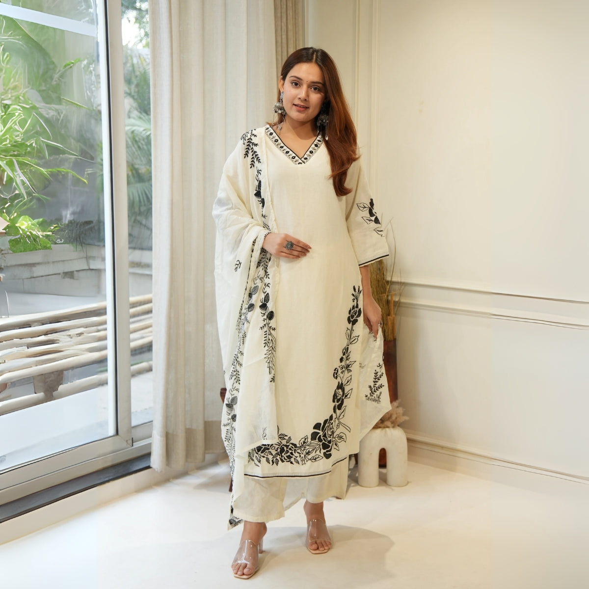 3 Combo Soft Cotton Kurta with Stylish Printed Pants Set For Daily Wear | KSP-07