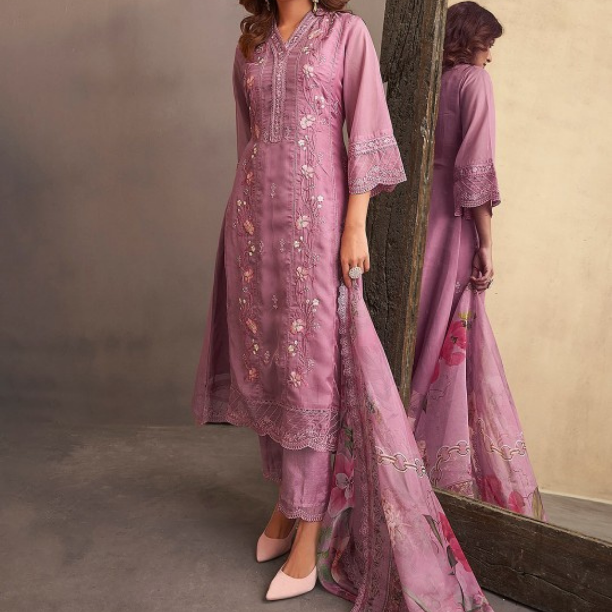 Pack of 3 | Elegant Silk Suit Set for Women | Festive & Party Wear |  SS-01