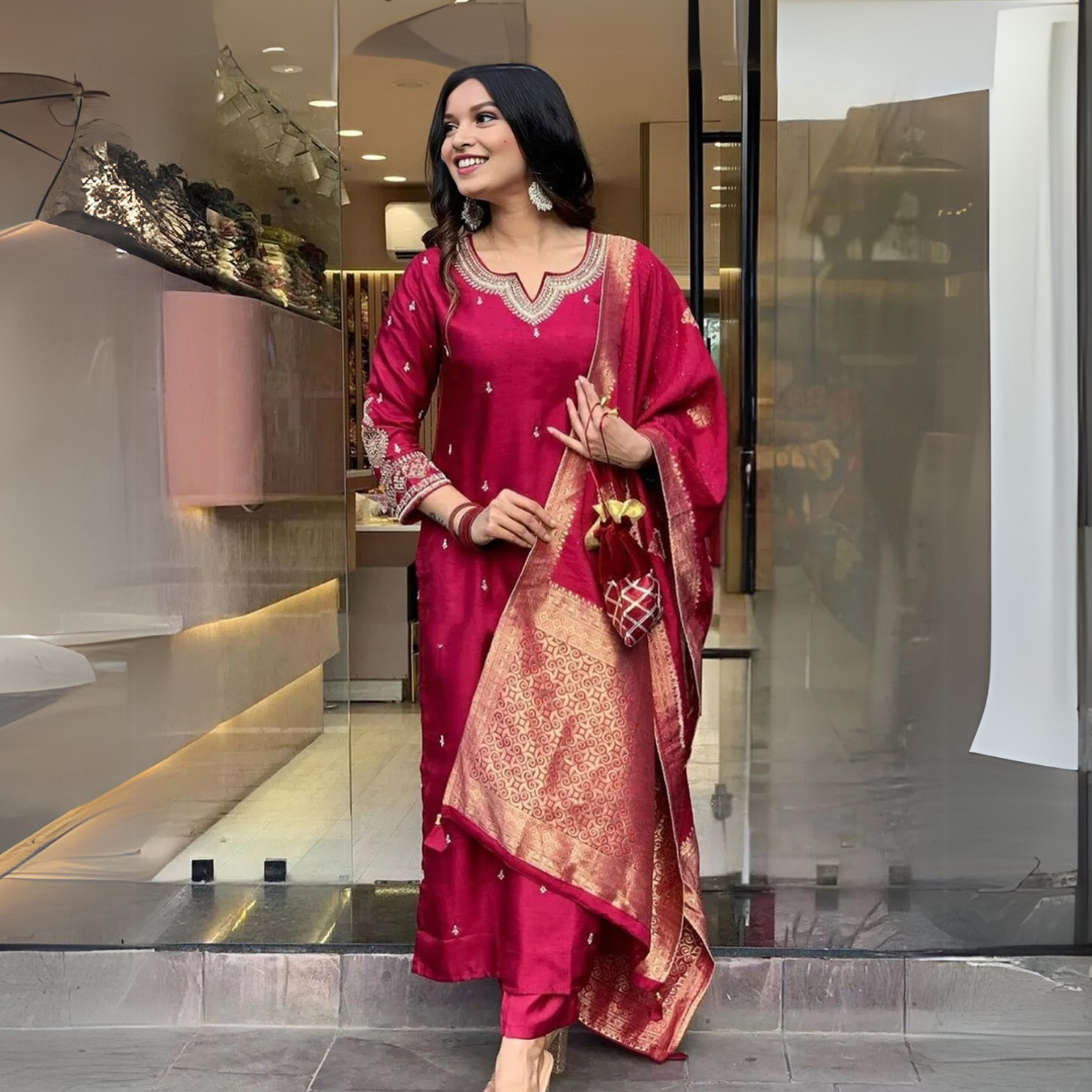 Elegant 3-Piece Women Kurti Set with Dupatta Combo Pack – Stylish, Comfortable & Versatile Ethnic Wear | KS-05