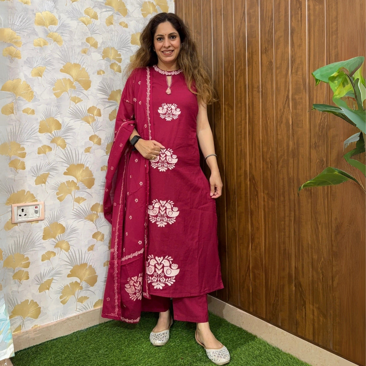 3 Combo Soft Cotton Kurta with Stylish Printed Pants Set For Daily Wear | KSP-01